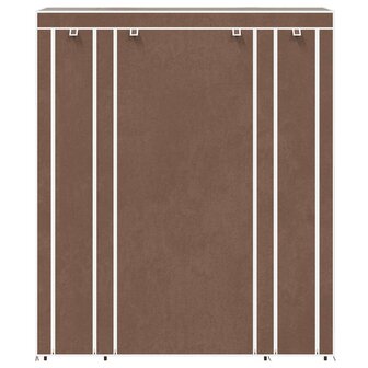 Kledingkast met vakken en stangen 45x150x176 cm stof bruin   4