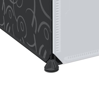Kast met 9 vakken modulair 109x36,5x143 cm zwart en wit  7