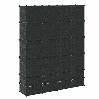 Kast modulair met 18 vakken 37x146x180,5 cm zwart en wit 6