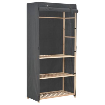 Kledingkast 3-laags 79x40x170 cm stof grijs 1