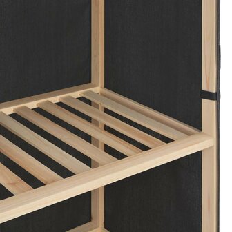Kledingkast 3-laags 79x40x170 cm stof grijs 5