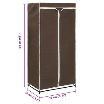 Kledingkast 75x50x160 cm bruin 9