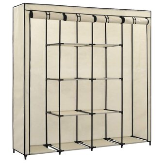 Kledingkast met 4 vakken 175x45x170 cm cr&egrave;me 3