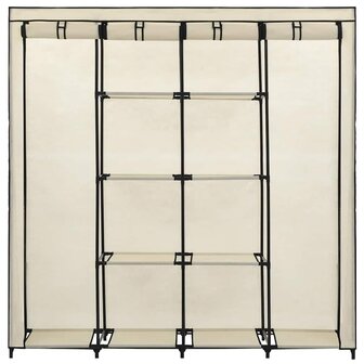 Kledingkast met 4 vakken 175x45x170 cm cr&egrave;me 4