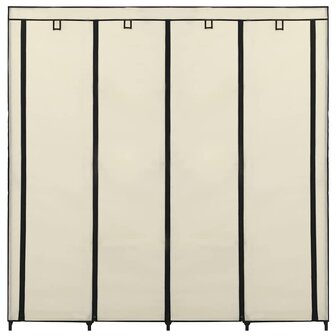 Kledingkast met 4 vakken 175x45x170 cm cr&egrave;me 5
