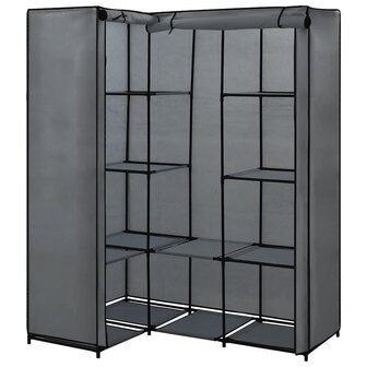 Hoekkledingkast 130x87x169 cm grijs 2