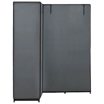 Hoekkledingkast 130x87x169 cm grijs 5