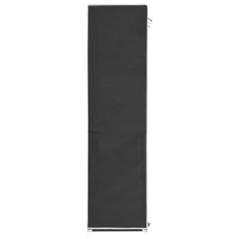 Kledingkast met vakken en stangen 150x45x175 cm stof zwart 6
