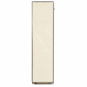 Kledingkast met vakken en stangen 150x45x175 cm stof cr&egrave;me 6