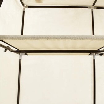 Kledingkast met vakken en stangen 150x45x175 cm stof cr&egrave;me 9