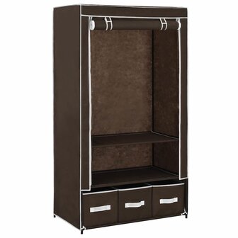Kledingkast 87x49x159 cm stof bruin 2