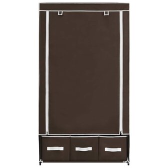 Kledingkast 87x49x159 cm stof bruin 3