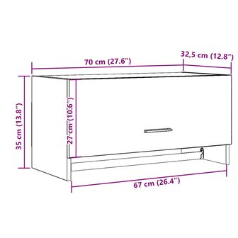 Kledingkast 70x32,5x35 cm bewerkt hout oud houtkleurig 10