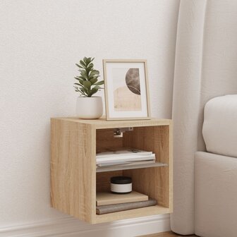 Tv-wandmeubel met LED-verlichting 30x28,5x30 cm sonoma eiken 4