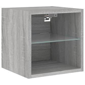Tv-wandmeubel met LED-verlichting 30x28,5x30 cm grijs sonoma 6