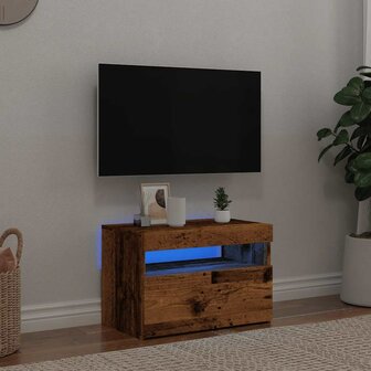 Tv-meubel met LED 60x35x40 cm bewerkt hout oud hout 4