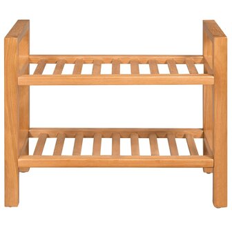 Schoenenrek met 2 schappen 50x27x40 cm massief eikenhout 2