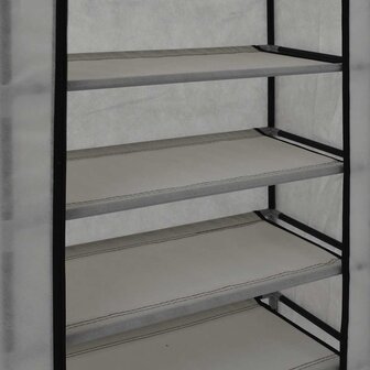 Schoenenkast met hoes 58x28x106 cm stof grijs 9