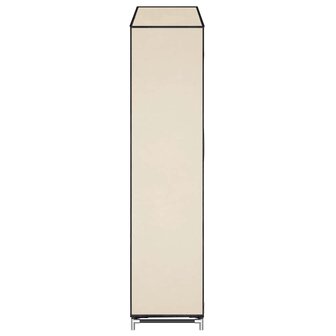 Schoenenkast met hoes 115x28x110 cm stof cr&egrave;me 5