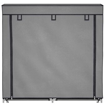 Schoenenkast met hoes 115x28x110 cm stof grijs 4
