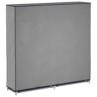 Schoenenkast met hoes 115x28x110 cm stof grijs 6
