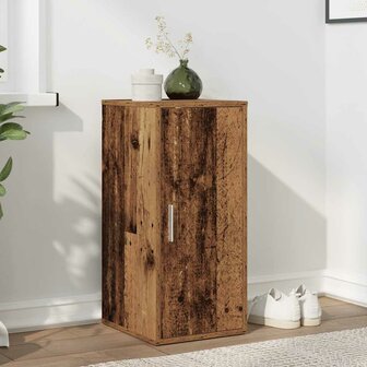 Schoenenkast 32x35x70 cm bewerkt hout oud houtkleurig 1