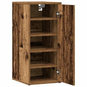 Schoenenkast 32x35x70 cm bewerkt hout oud houtkleurig 5