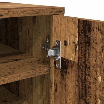 Schoenenkast 32x35x70 cm bewerkt hout oud houtkleurig 9