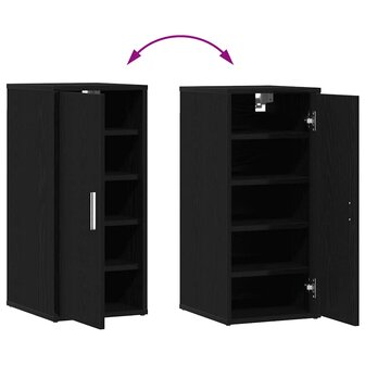 Schoenenkast 32x35x70 cm spaanplaat zwart eikenkleurig 11