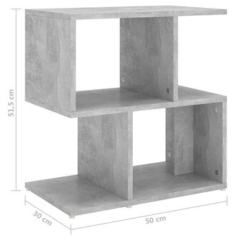 Nachtkastje 50x30x51,5 cm bewerkt hout betongrijs 7