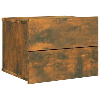 Nachtkastje 40x30x30 cm bewerkt hout gerookt eikenkleurig 2