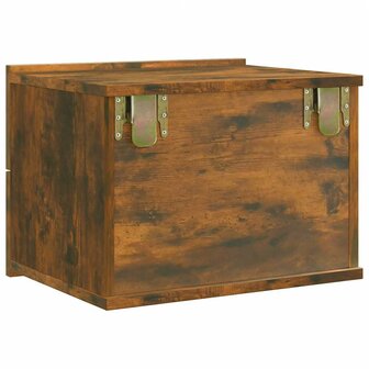 Nachtkastje 40x30x30 cm bewerkt hout gerookt eikenkleurig 5
