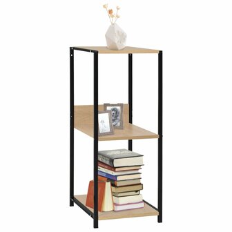 Boekenkast 33,5x39,6x79,7 cm bewerkt hout zwart en eikenkleurig 1