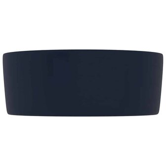 Wastafel rond 40x15 cm keramiek mat donkerblauw 3