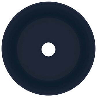 Wastafel rond 40x15 cm keramiek mat donkerblauw 4