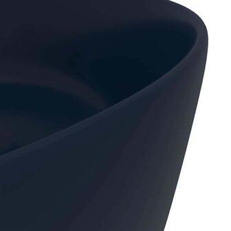 Wastafel rond 40x15 cm keramiek mat donkerblauw 5