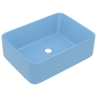 Wastafel 41x30x12 cm keramiek mat lichtblauw 2