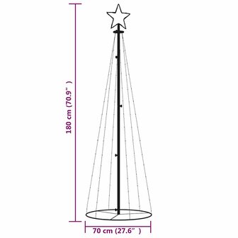 Kegelkerstboom 108 LED&amp;apos;s 70x180 cm warmwit 10