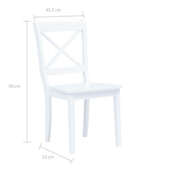 5-delige Eethoek massief rubberwood wit 12