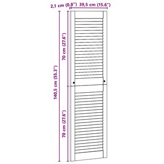 Kastdeur 4 pcs Naturel 140,5 x 2,1 x 39,5 cm Massief grenenhout 10