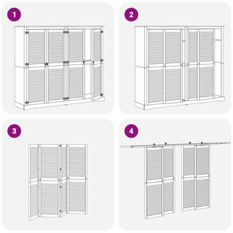 Kastdeur 4 pcs Naturel 170 x 2,1 x 39,5 cm Massief grenenhout 10