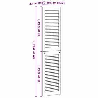Kastdeur 4 pcs Naturel 170 x 2,1 x 39,5 cm Massief grenenhout 11