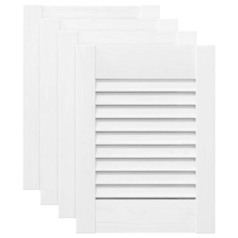 Kastdeuren louvredesign 4 st 39,5x29,5 cm wit 2