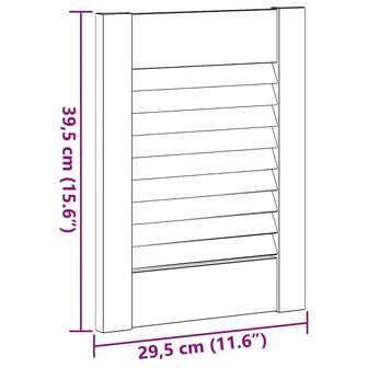 Kastdeuren louvredesign 4 st 39,5x29,5 cm wit 11