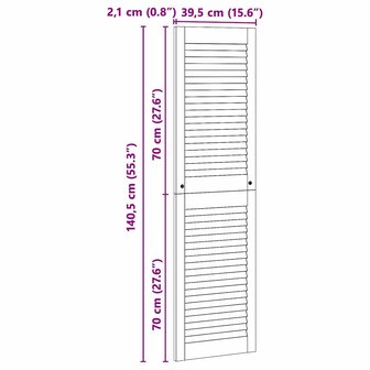 Kastdeur Naturel 140,5 x 2,1 x 39,5 cm Massief grenenhout 9
