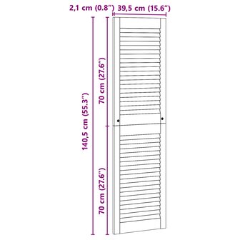 Kastdeur 2 pcs Naturel 140,5 x 2,1 x 39,5 cm Massief grenenhout 11