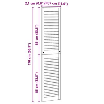 Kastdeur 2 pcs Naturel 170 x 2,1 x 39,5 cm Massief grenenhout 11