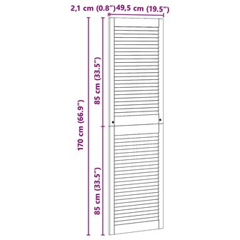 Kastdeur Naturel 170 x 2,1 x 49,5 cm Massief grenenhout 9