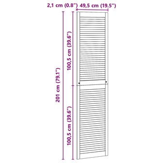 Kastdeur 2 pcs Naturel 201 x 2,1 x 49,5 cm Massief grenenhout 11