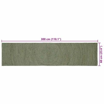 Vloerkleed Olijfgroen 60 x 300 cm Jute 7